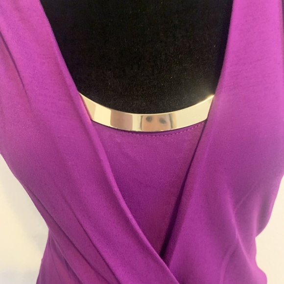 White House Black Market Purple Draped Waist Tank Top Women's Size XXS - Picture 5 of 12